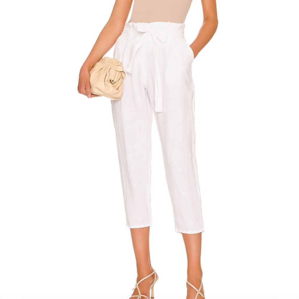 Heather Paperbag Pant in Blanc